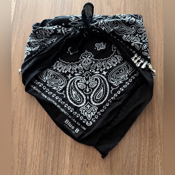 Blue B Rhinestone Bandana - Picture 6 of 8